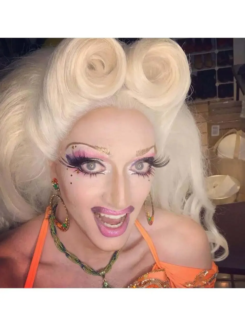 Blonde Lace Front Drag Wig with Victory Rolls